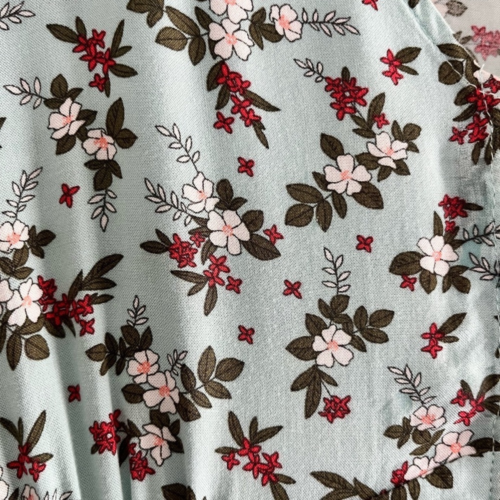 Sabrina Carpenter x AERO Light Turquoise Floral Peasant Mini Dress Size M - Picture 4 of 6